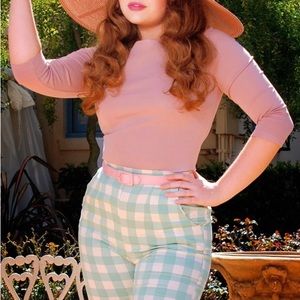 Pinup Girl Clothing Sabrina Top in Rose Ponte